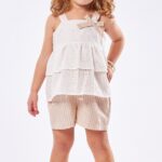 Σετ σορτς μπεζ με μπλούζα κιπούρ Ebita