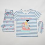 Πυζάμα ριγέ με μάσκα ύπνου