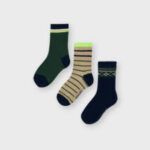 Σετ 3 καλτσάκια ζακάρ λαχανί