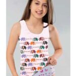 Φανελάκι λευκό τιράντα με σχεδιάκι