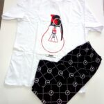 Πυζάμες ασπρο/μαύρο