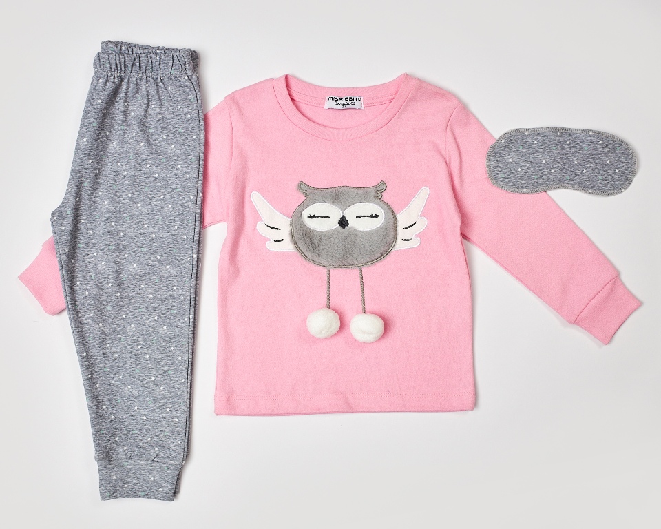 0001. H-203 ΣΕΤ ΠΥΤΖΑΜΑ Πυζάμα ροζ με μάσκα ύπνου hommies