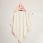 Σετ μπουρνούζι κάπα με γάντι μπάνιου ροζ