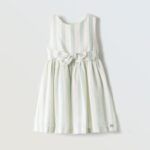 Παιδικό φόρεμα ριγέ μέντα